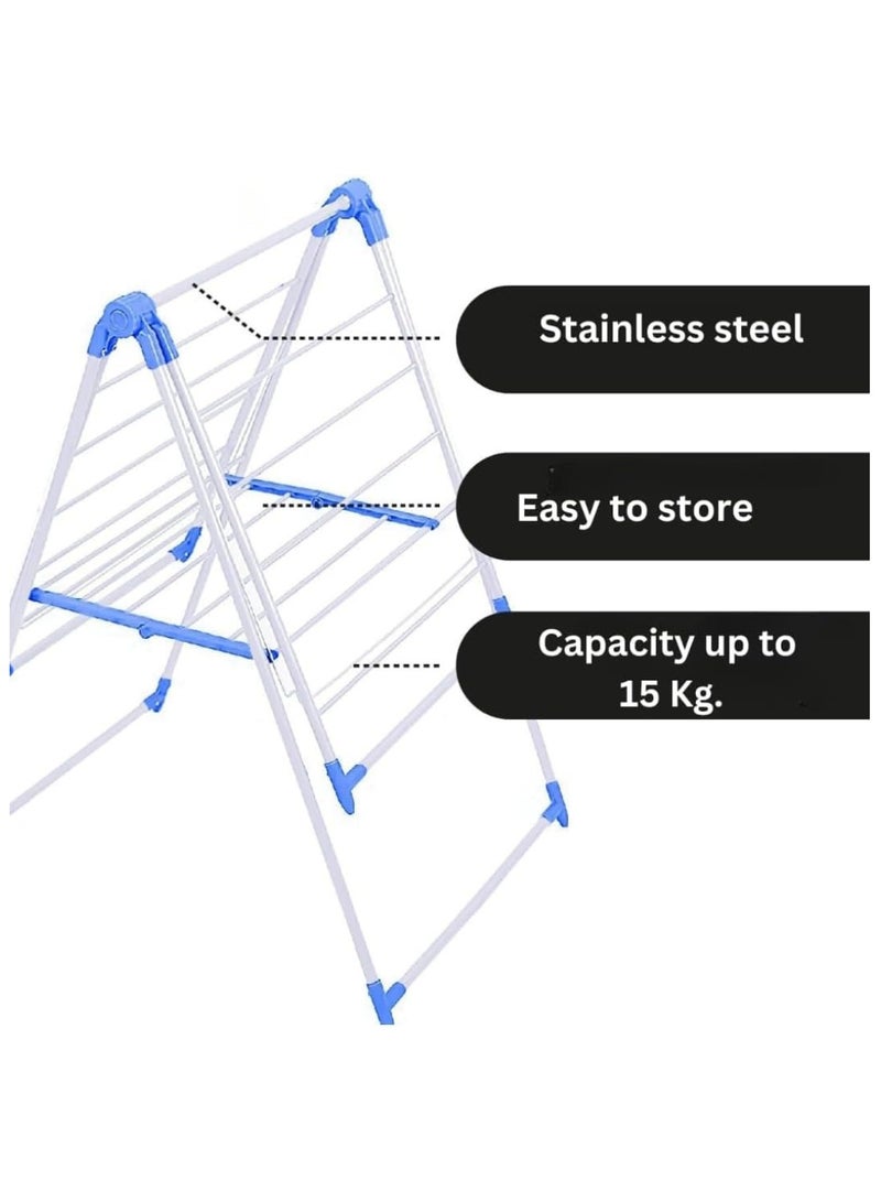 نيفيو منشر ملابس قابل للطي قوي التحمل – بتصميم أجنحة قابلة للتعديل | منشر غسيل متنقل للاستخدام الداخلي والخارجي لتجفيف الملابس والمناشف والمفارش | موفر للمساحة وسهل التخزين - Image 2