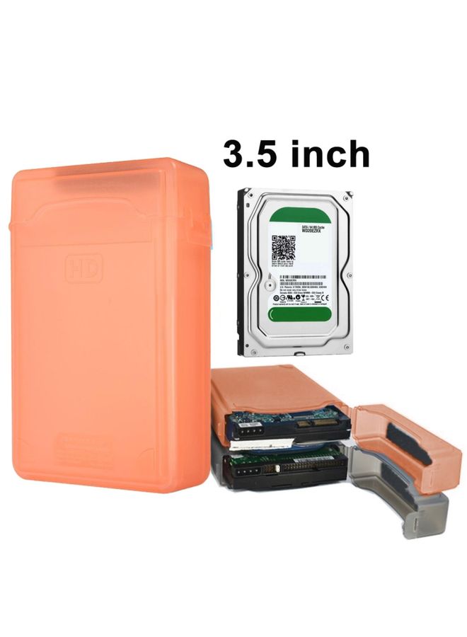 BURAQ 3.5 inch Hard Drive Disk HDD SATA IDE Plastic Storage Box Enclosure Case(Orange)  - Image 1