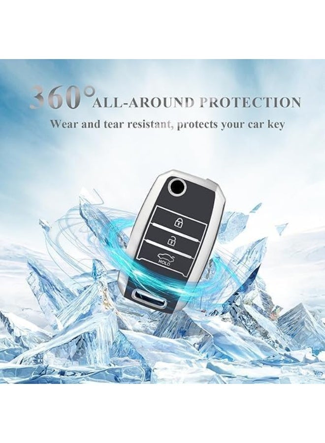 UShop U-Shop car key cover with 3 buttons, suitable for Kia Sportage, Rio, Sorento, Carens, Optima, Soul, Picanto, Forte, Cerato, Ceed, Venga, Cadenza, Carnival, K3, and K5. - Image 3