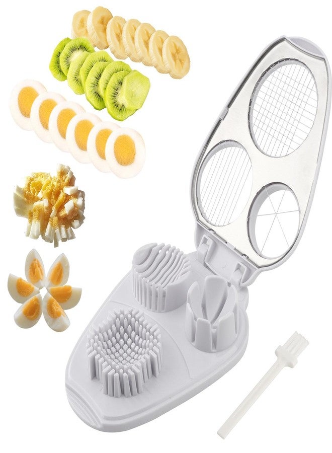Saycker 3-In-1 Egg Slicer for Hard Boiled Eggs,Stainless Steel Egg Cutter with 3 Cutting Modes,Multipurpose Kitchen Gadget,Dicer for Butter Strawberry,Mushroom,Banana,Cherry,Tomato - Image 1