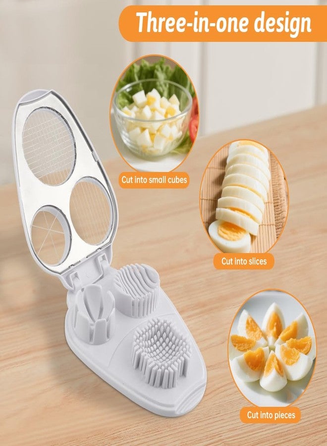 Saycker 3-In-1 Egg Slicer for Hard Boiled Eggs,Stainless Steel Egg Cutter with 3 Cutting Modes,Multipurpose Kitchen Gadget,Dicer for Butter Strawberry,Mushroom,Banana,Cherry,Tomato - Image 3