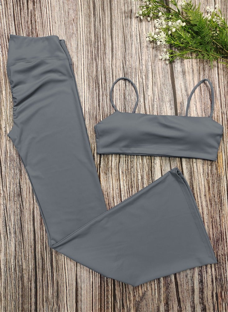 general 2 Piece Yoga Set Gym Sportswear Women Workout Clothing Sport Bra Push Up Flared Leggings Fitness Suits  - Image 1