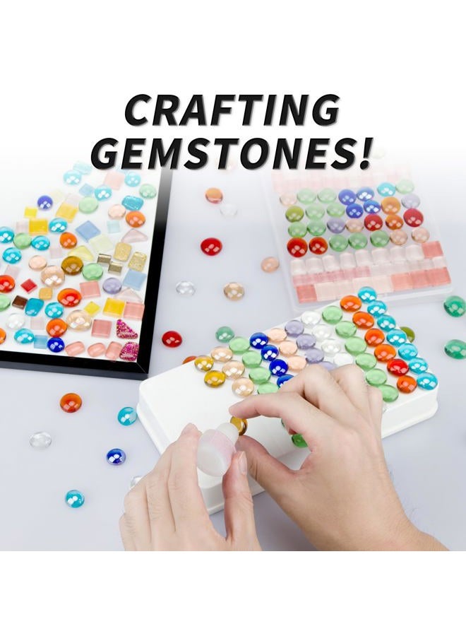 Foncomy 1 LB Mix Blue Flat Glass Beads, 160-180PCS Small Glass Marbles, Mini Flat Round Pebbles for Vase Filler and Floral, Fish Tank Rocks Decorative Gemstones for Home and Aquarium Décor - Image 4