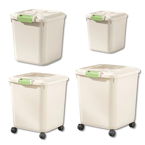 KREPS® Airtight Rice, Grain, Flour Storage With Scoop, Dry Food, Snacks, Sugar, Baking Supplies, BPA Free- Pet Food Storage Container, Dog Cat Birds Food Bin (5kg + 10kg + 15kg + 25kg Set) - Image 1