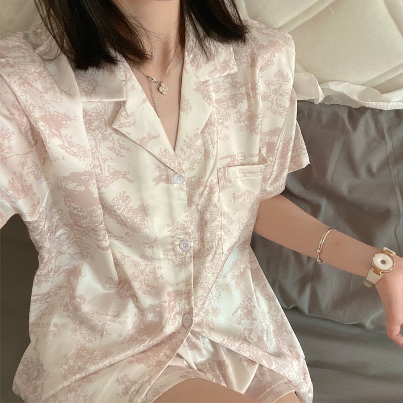 2026 New French Style Women's Ice Silk Pajama Set - Image 1