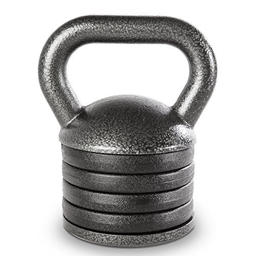 Apex Adjustable Heavy-Duty Kettlebell Weight for Strength Training and Weightlifting, Ideal Home Gym Equipment, Cast Iron, Grey APKB-5009 - Image 1