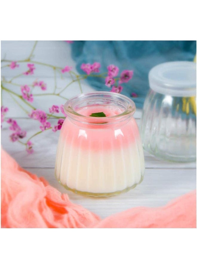 FUFU FUFU 4oz Glass Jars with PE Lids 12 Pack Mini Pudding Jars Clear Yogurt Jars Glass Favor Jars Containers for Spice, Jam, honey, Mousse, Wedding Favors, Shower Favors, DIY and Art  - Image 5