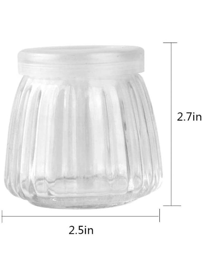 FUFU FUFU 4oz Glass Jars with PE Lids 12 Pack Mini Pudding Jars Clear Yogurt Jars Glass Favor Jars Containers for Spice, Jam, honey, Mousse, Wedding Favors, Shower Favors, DIY and Art  - Image 2