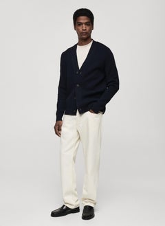 Mango Man Knitted Button Long Sleebed Cardigan  - Image 5