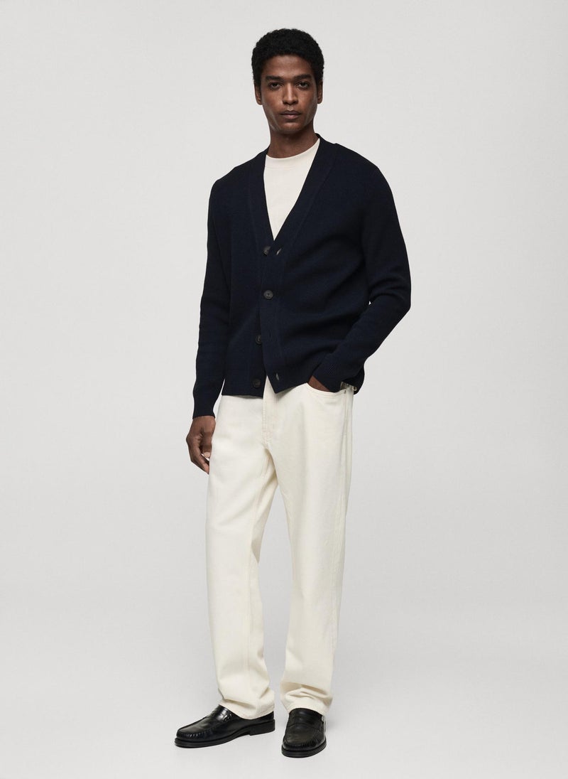 Mango Man Knitted Button Long Sleebed Cardigan  - Image 5