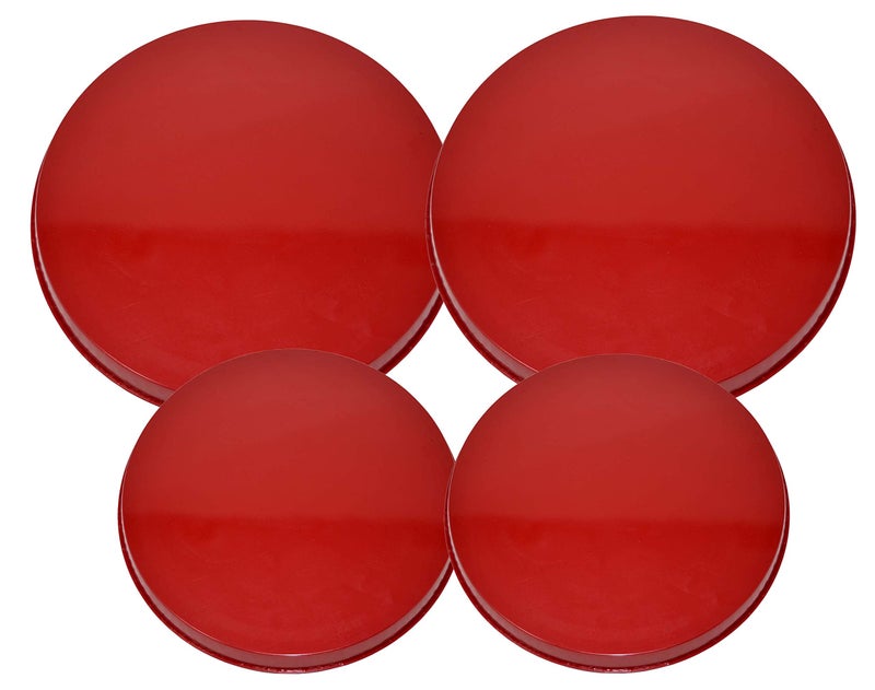 GinsonWare SET OF 4 ROUND STOVE TOP BURNER COVERS Red 2x 10 inch  2x 8 inch Round 82154