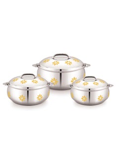 Stride Leen Stainless Steel Hotpot  Stylish Insulated Food Warmer - 3Pc Set 1.0L, 2.0L, 3.0L  - Image 1