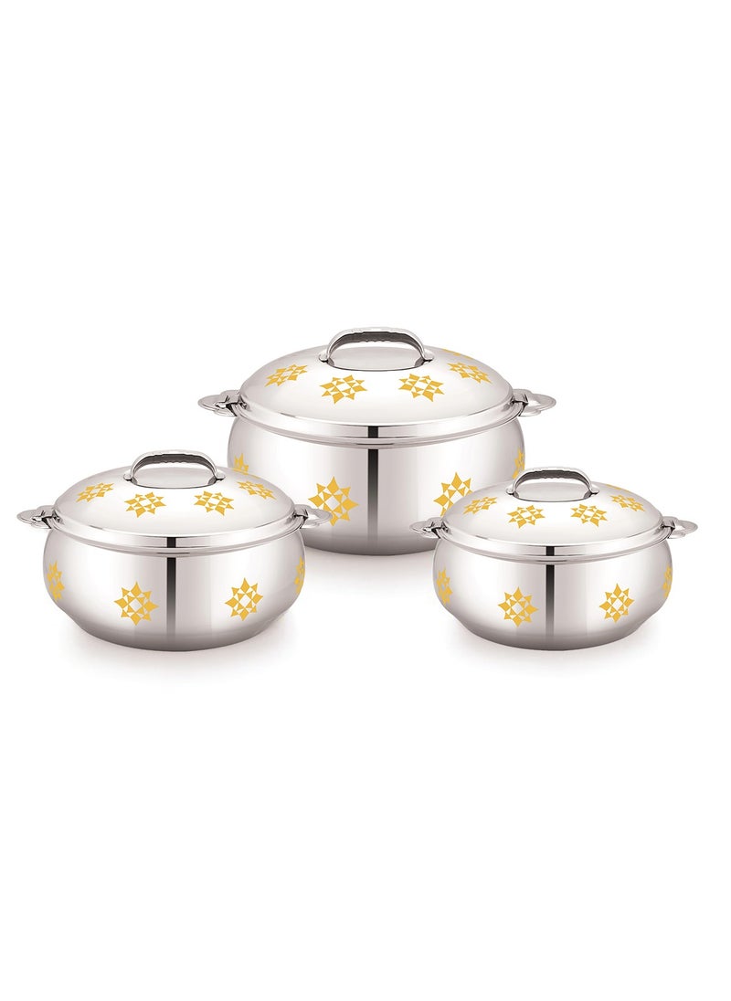 Stride Leen Stainless Steel Hotpot  Stylish Insulated Food Warmer - 3Pc Set 1.0L, 2.0L, 3.0L  - Image 1