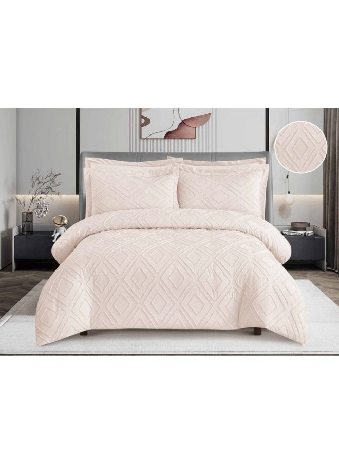 JIJI - King Size Comforter Set 6 PCS Lightweight Soft and Breathable Premium Quality Comforter Set 220x240cm Deep Pocket Fitted Sheet 200x200+30cm and 4 Pillowcases 48x74cm Beige - Image 1