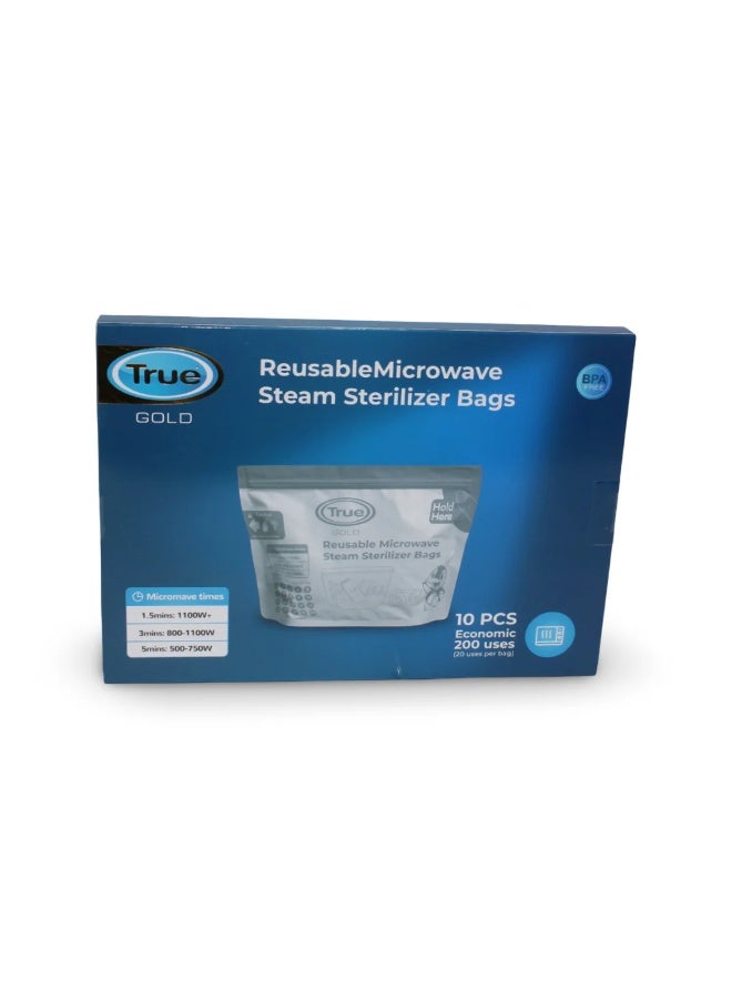 True Gold Microwave Steam Sterilizer Bags – 10 Bags - Image 1