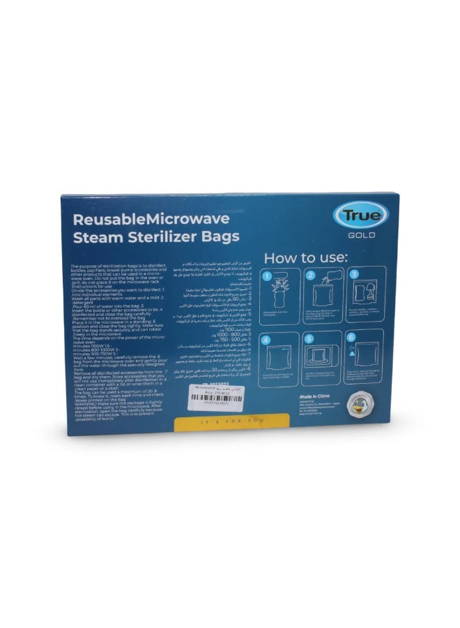 True Gold Microwave Steam Sterilizer Bags – 10 Bags - Image 2