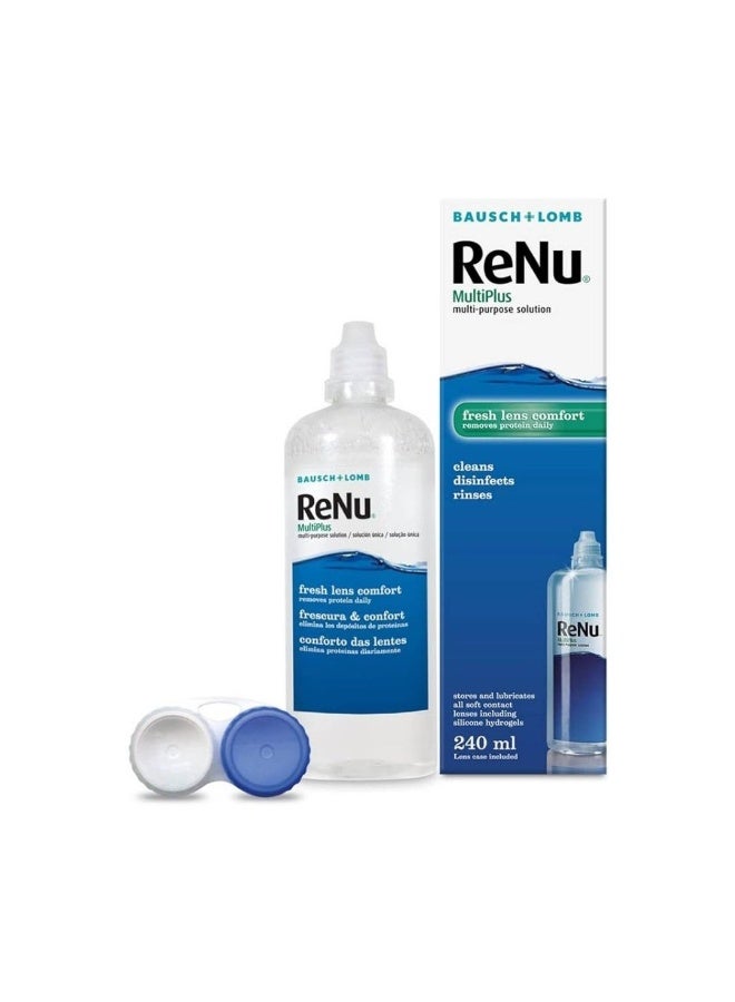 محلول عدسات لاصقة متعدد الأغراض Bausch + Lomb ReNu MultiPlus، 240 مل - Image 1