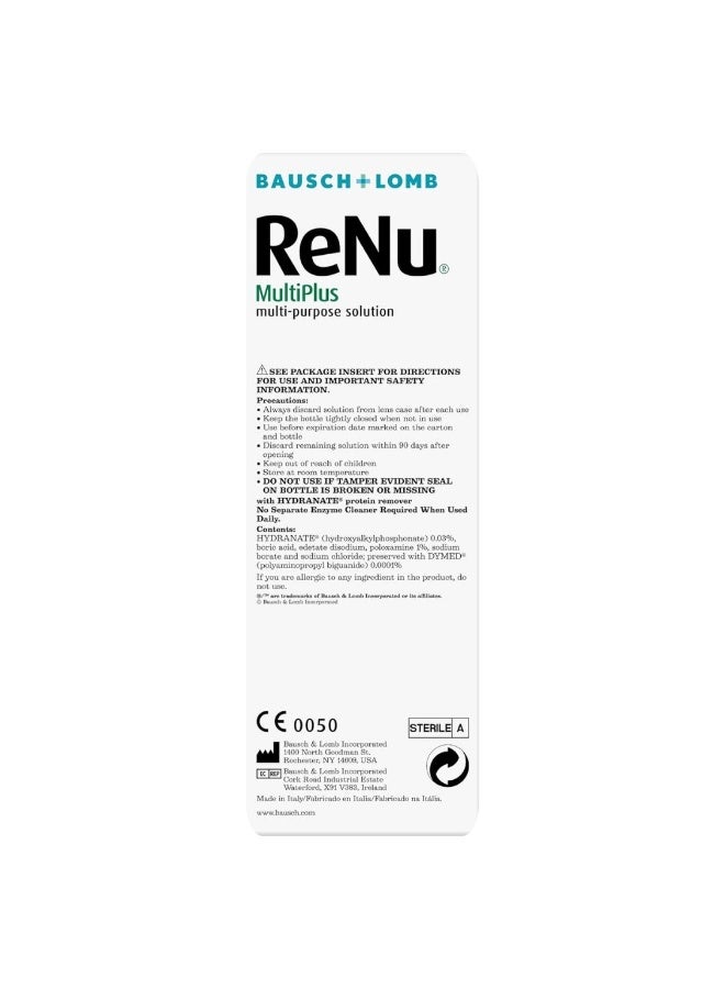 محلول عدسات لاصقة متعدد الأغراض Bausch + Lomb ReNu MultiPlus، 240 مل - Image 2