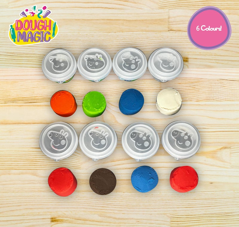 Dough Magic Mould N' Shape with Peppa Dough Playset|8xDough Tubs 10XPeppa Cutters,10XNumber & 6xShape Cutters|2-in1 Molding Lid|Water Based Dough|Non-Toxic|Gift Set for Kids 3+|Made in India - Image 3
