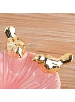 Y&D Jewelry Tray, Flower Shape Ceramic Ring Tray Decorative Key Coin Holder Bracelet Earring Pink  - Image 2