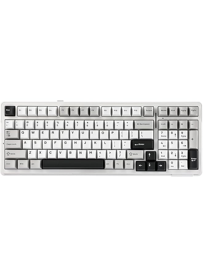 EPOMAKER X Aula F99 Wireless Mechanical Keyboard Hot Swappable Gasket Custom Gaming Keyboard With Five Layer Padding Bluetooth/2.4Ghz/Usb C 8000Mah Battery (White Grey Graywood V3 Switch) - Image 1