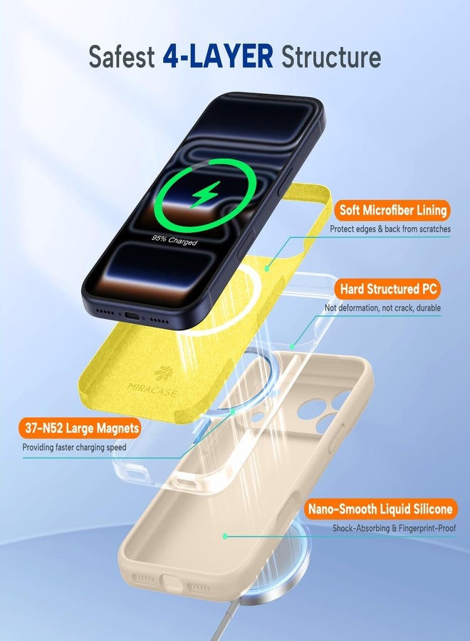 Miracase Magnetic for iPhone 17 Pro Max Case, Compatible with MagSafe, Integrated Silicone Camera Control Cover, 3.0mm Thicken Shockproof Drop Protection Phone Case for 17 ProMax, Sand - Image 4