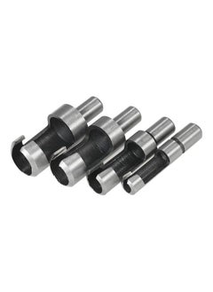 NIBEMINENT 4-Piece Carbon Steel Plug Drill Bits Silver/Black  - Image 1