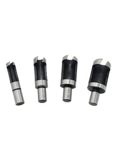 NIBEMINENT 4-Piece Carbon Steel Plug Drill Bits Silver/Black  - Image 3
