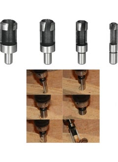 NIBEMINENT 4-Piece Carbon Steel Plug Drill Bits Silver/Black  - Image 5