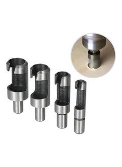 NIBEMINENT 4-Piece Carbon Steel Plug Drill Bits Silver/Black  - Image 2