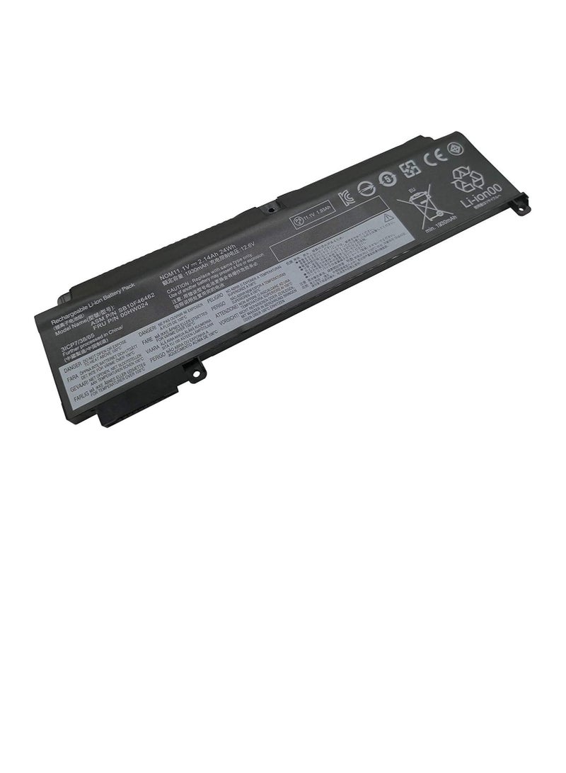 بطارية كمبيوتر محمول 01AV406 متوافقة مع سلسلة أجهزة الكمبيوتر المحمولة Lenovo ThinkPad T460S T470S SB10J79003 00HW038 00HW025 00HW024 01AV462 01AV405 01AV407 01AV408 سوداء 11.46 فولت 27 وات في الساعة 2274 مللي أمبير في الساعة 3 خلايا - Image 1