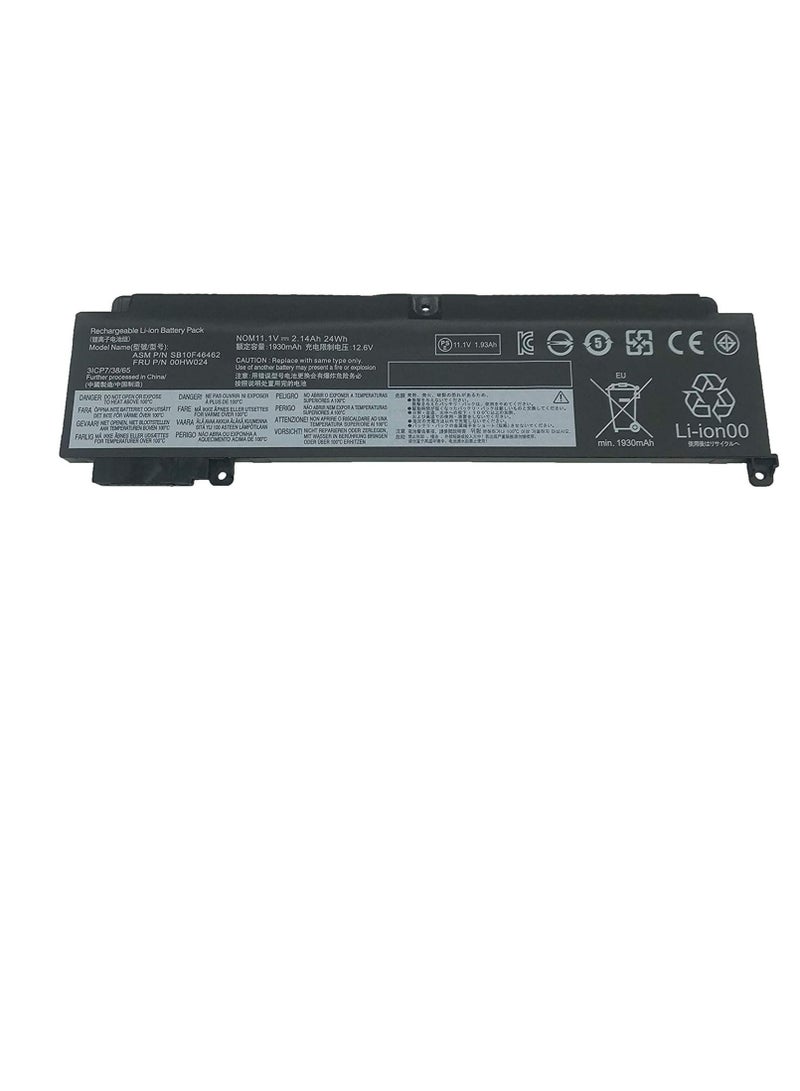 بطارية كمبيوتر محمول 01AV406 متوافقة مع سلسلة أجهزة الكمبيوتر المحمولة Lenovo ThinkPad T460S T470S SB10J79003 00HW038 00HW025 00HW024 01AV462 01AV405 01AV407 01AV408 سوداء 11.46 فولت 27 وات في الساعة 2274 مللي أمبير في الساعة 3 خلايا - Image 4