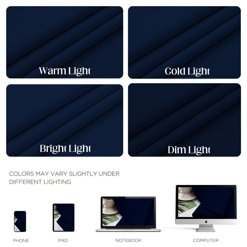 CUCRAF Navy Blue Blackout Curtains 84 inch Length 2 Panels Set, Room Darkening Drapes for Living Room Bedroom, Thermal Insulated Light Blocking Grommet Window Curtain (W52 x L84 Inch) - Image 4