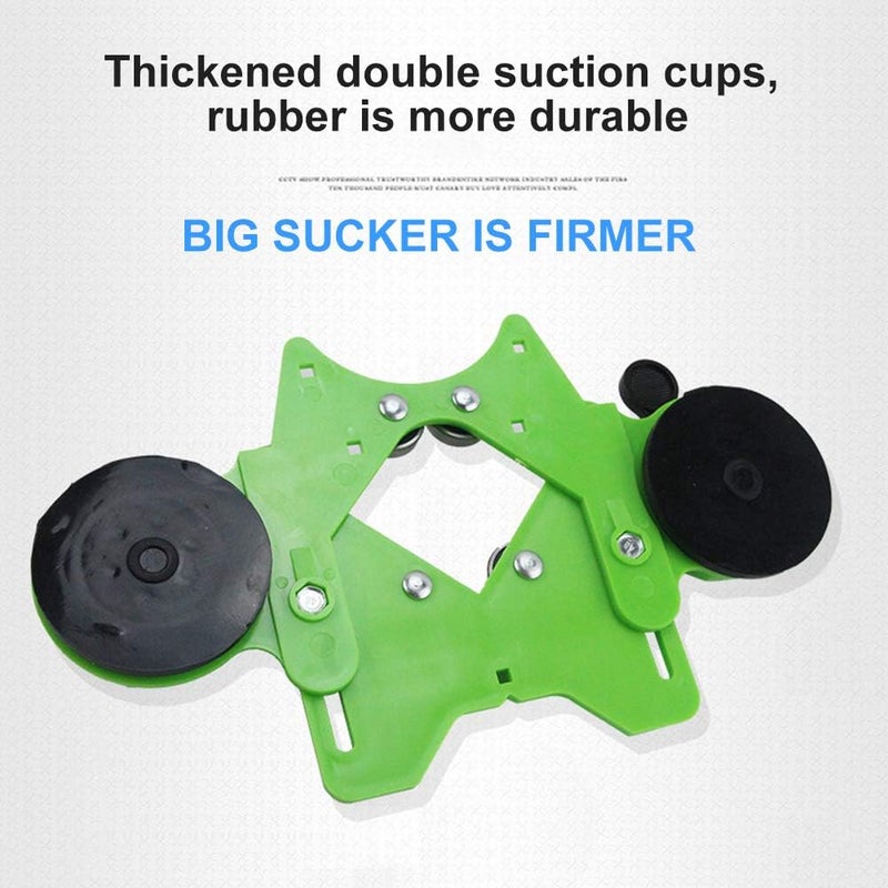 SYCOOVEN دليل ثقب مثقاب SYCOOVEN ، دليل ثقب مثقاب قابل للتعديل ، قاطع ثقوب بلاط ، محدد مركز ، حامل ، جهاز تثبيت للبلاط الخزفي والزجاجي باللون الأخضر - Image 3