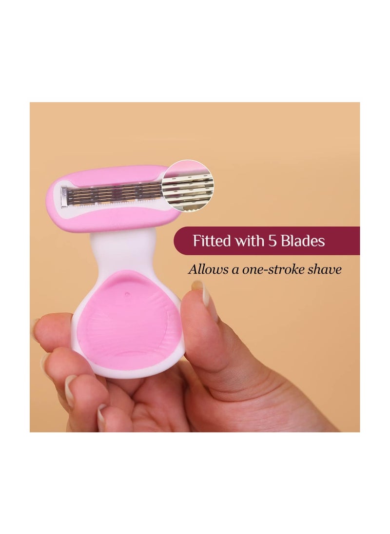 CARMESI - Carmesi Body Razor Women's Hair Removal 5 Blade Full Body Razor - Lubricating Strip For Painless Body Hair Removal With Aloe Vera & Vit E - Hassle-Free Smooth Arms, Legs, Underarms & Bikini Line(1 PC) - Image 1