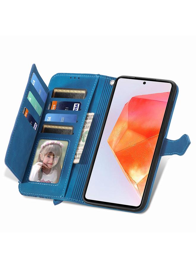 اس-توب جراب لهاتف Samsung Galaxy C55 مصنوع من الجلد بسحاب ونقشة زهور - Image 4