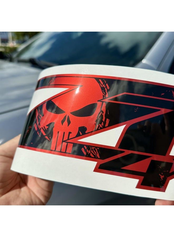 GOLD HOOK Z71 Decal for Chevy Silverado Truck, Off Road Bedside Stickers (2007-2013), Premium Series (Metallic Finish) Black, Red - Image 3