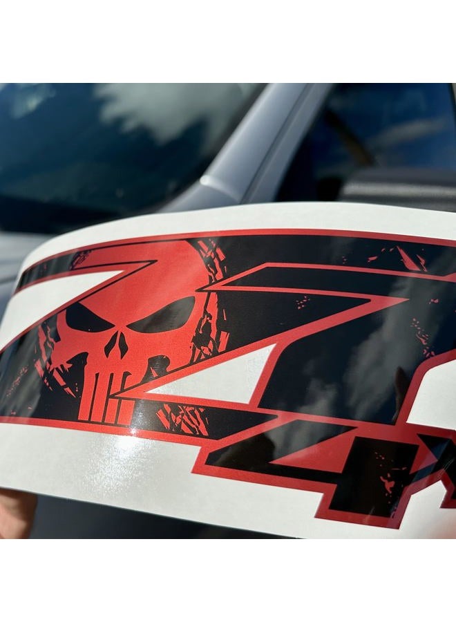 GOLD HOOK Z71 Decal for Chevy Silverado Truck, Off Road Bedside Stickers (2007-2013), Premium Series (Metallic Finish) Black, Red - Image 4