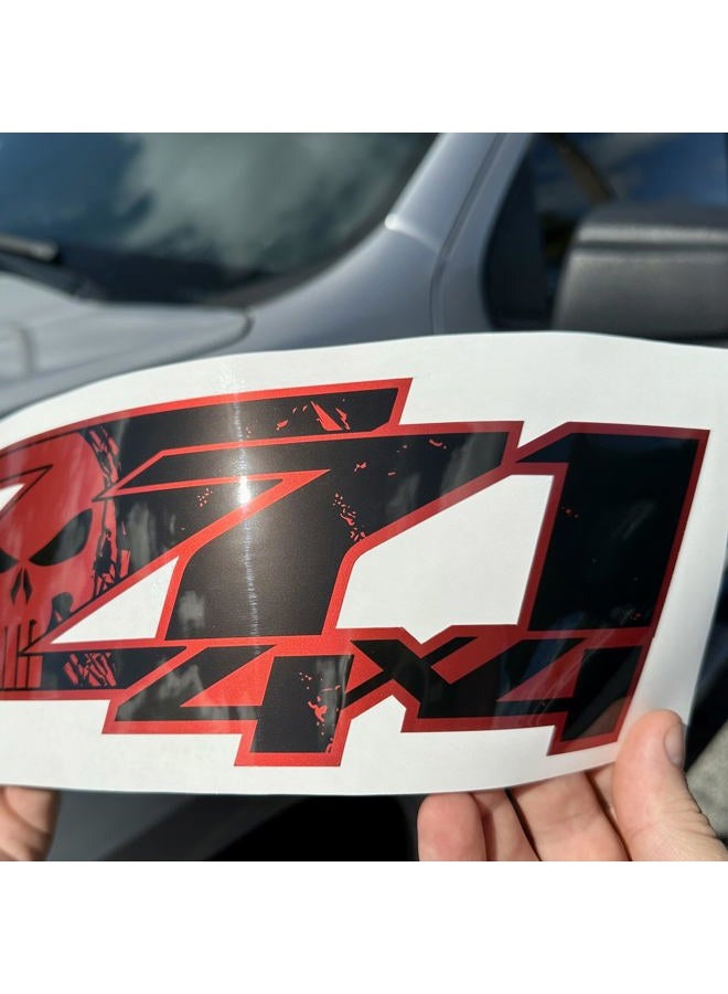 GOLD HOOK Z71 Decal for Chevy Silverado Truck, Off Road Bedside Stickers (2007-2013), Premium Series (Metallic Finish) Black, Red - Image 5