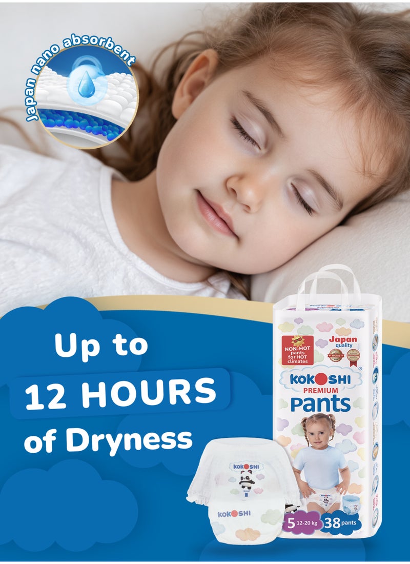 Kokoshi Premium Baby Size 5 12-20Kg Eco Friendly And Hypoallergenic Pant Diapers 38 Diapers - Image 3