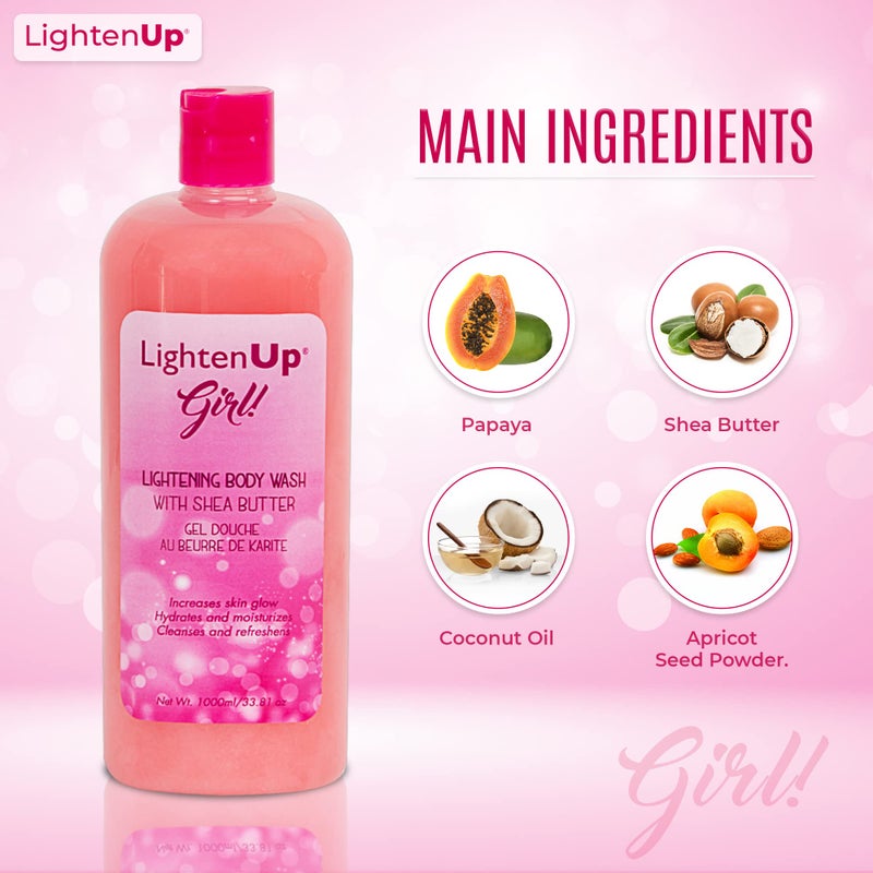 OMIC LIGHTEN-UP Lighten-Up Exfoliating Body Wash - 33.8 Fl oz / 1000 ml (Girl) - Image 2