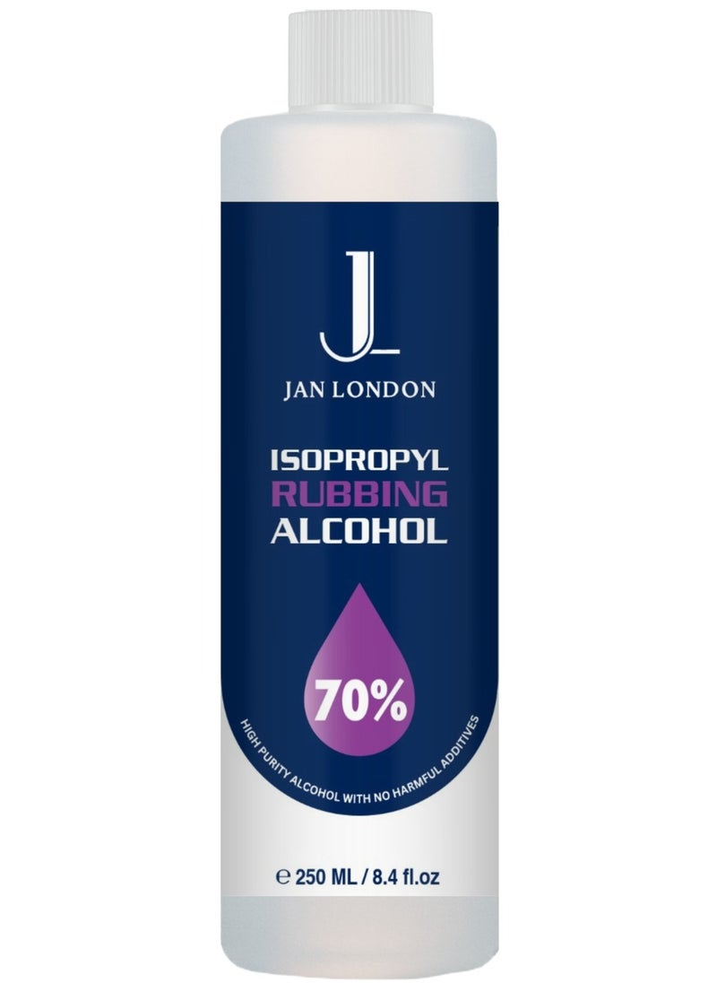 JAN LONDON - Isopropyl Rubbing Alcohol, IPA 70% – Versatile Antiseptic & Cleaner for Wounds, Surfaces, Electronics – Quick-Drying, Residue-Free, 250ml - Image 1