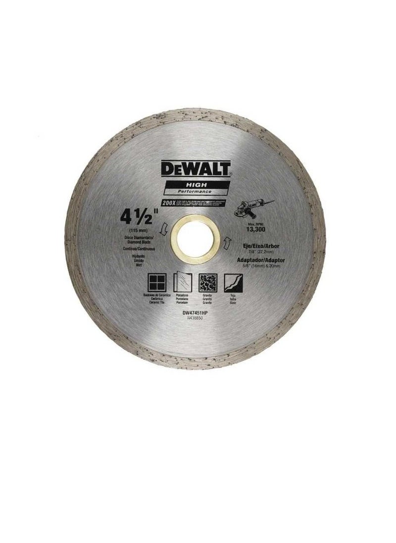 DEWALT Continuous Ceramic Tile Cutting Diamond Blade 180mm  - Image 1