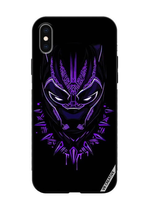 Protective Case Cover For Apple iPhone XS Max Black Panther Design Multicolour