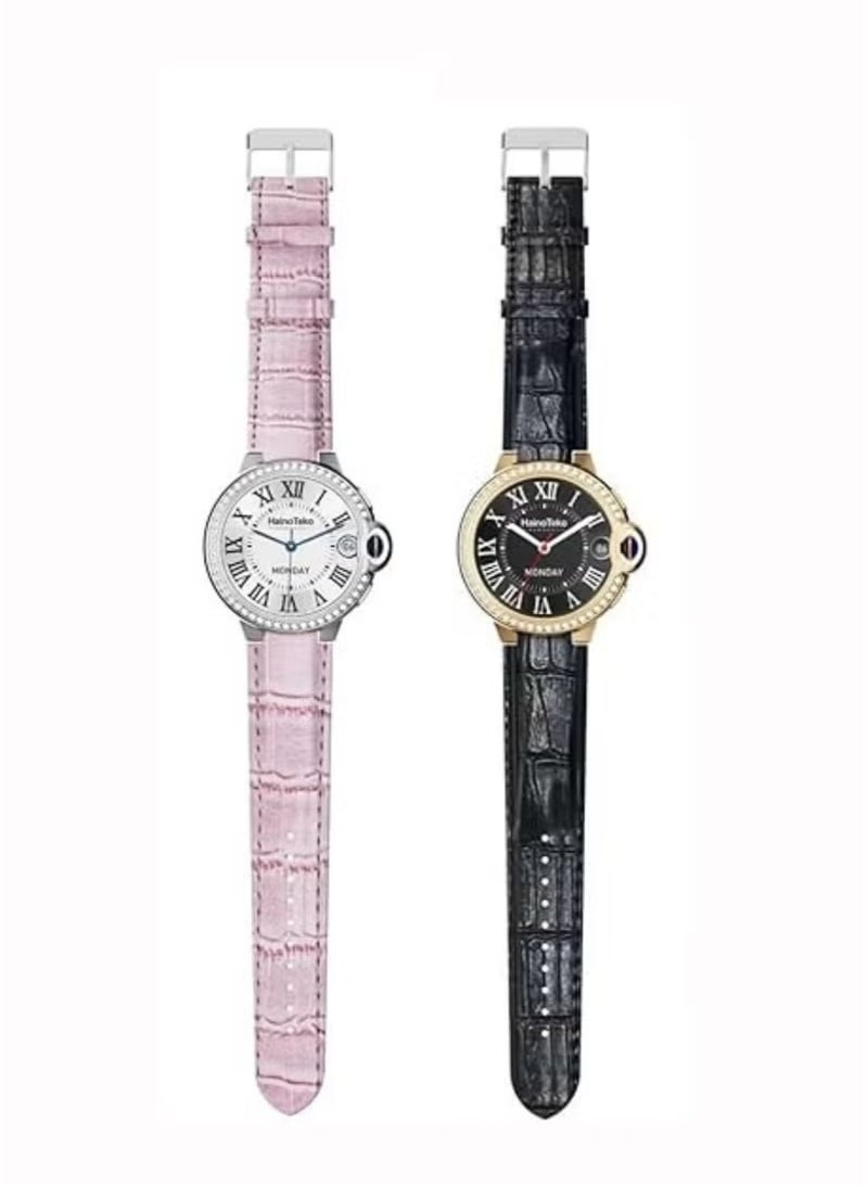 Haino Teko Smartwatch for Women and Girls with Two Set Pink Straps, Compatible with Android & iOS, Lightweight Stylish Design, Heart Rate Monitor & Fitness Tracker, Easy Touchscreen, Long Battery Life, Perfect Gift for Ladies and Teens - Image 4