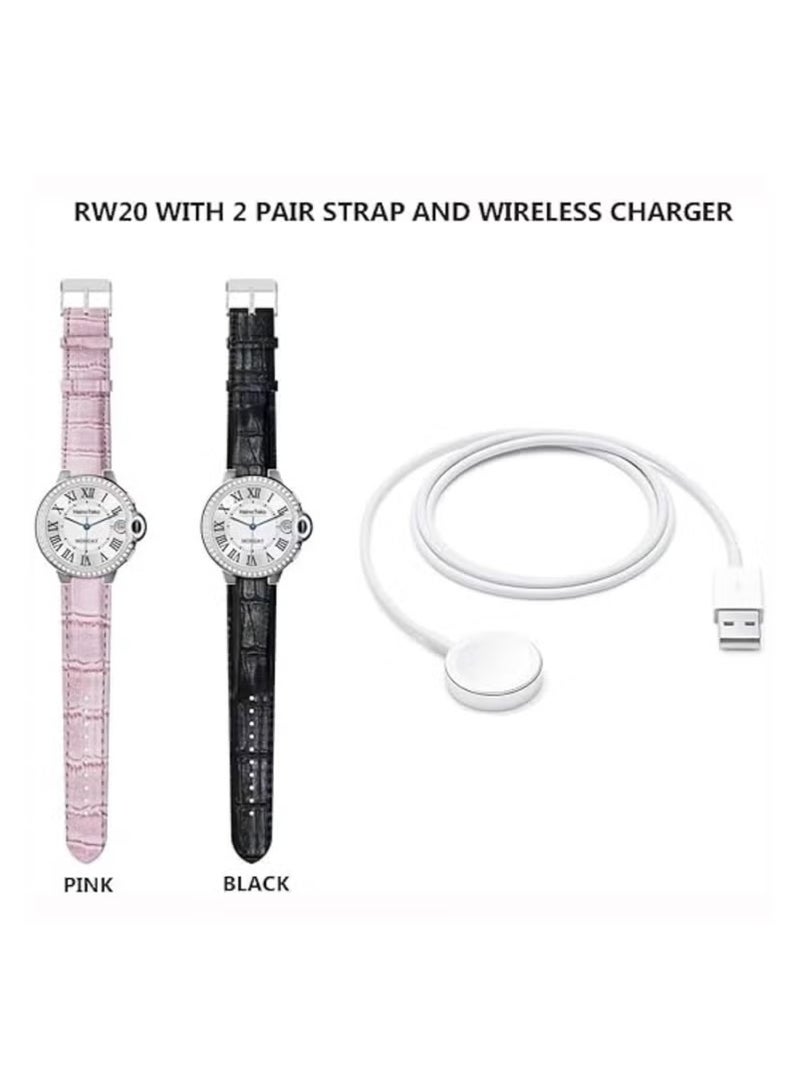 Haino Teko Smartwatch for Women and Girls with Two Set Pink Straps, Compatible with Android & iOS, Lightweight Stylish Design, Heart Rate Monitor & Fitness Tracker, Easy Touchscreen, Long Battery Life, Perfect Gift for Ladies and Teens - Image 2