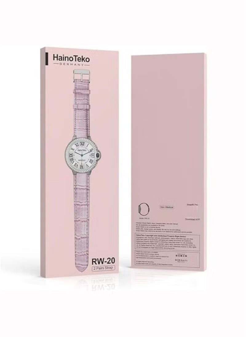 Haino Teko Smartwatch for Women and Girls with Two Set Pink Straps, Compatible with Android & iOS, Lightweight Stylish Design, Heart Rate Monitor & Fitness Tracker, Easy Touchscreen, Long Battery Life, Perfect Gift for Ladies and Teens - Image 3