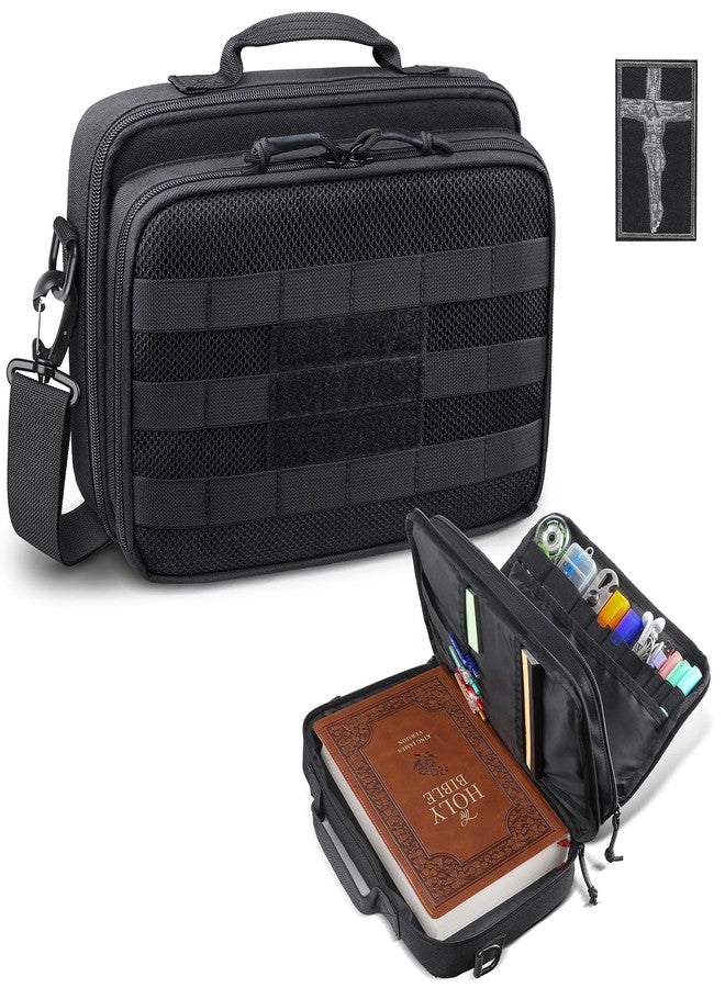 RXW Large Bible Cover Bag for Men Women, Tactical Bible Carrying Case Fully Padded of Double Layer Design, Utility Church Bag Organizer with Shoulder Strap for Tablet Art EDC, Christian Gifts for Mom - Image 1