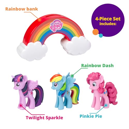 DecoPac ديكوست® زينة كعكة موقعة من ماي ليتل بوني™ فوق قوس قزح، 4 قطع زينة، داش، بينكي باي، وتوايلايت سباركل، بنك عملات، تماثيل قابلة للجمع لعيد الميلاد - Image 4