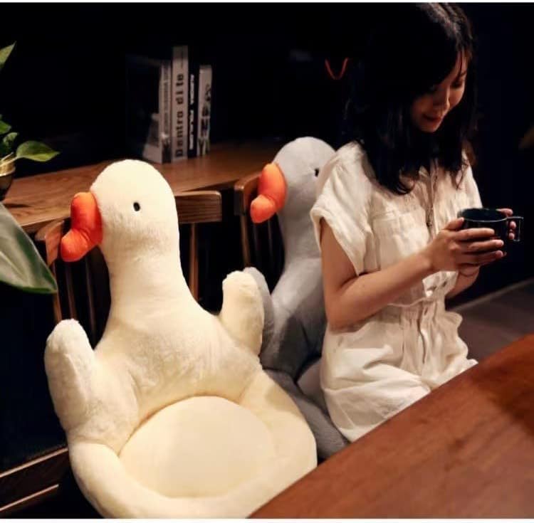 XIAOHONG Cute Seat Cushion with Backrest Gaming Chair Cushion Kwaii Cartoon Animal Plush Comfy Chair Cushion Plush Non Slip Floor Cushions Seating for Kitchen Office Bedroom - Image 5